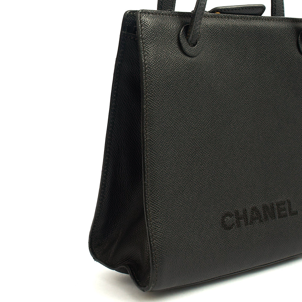 Chanel Tote Vintage Tote in Black, Caviar Leather