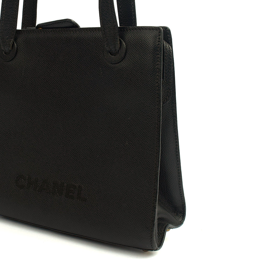 Chanel Tote Vintage Tote in Black, Caviar Leather