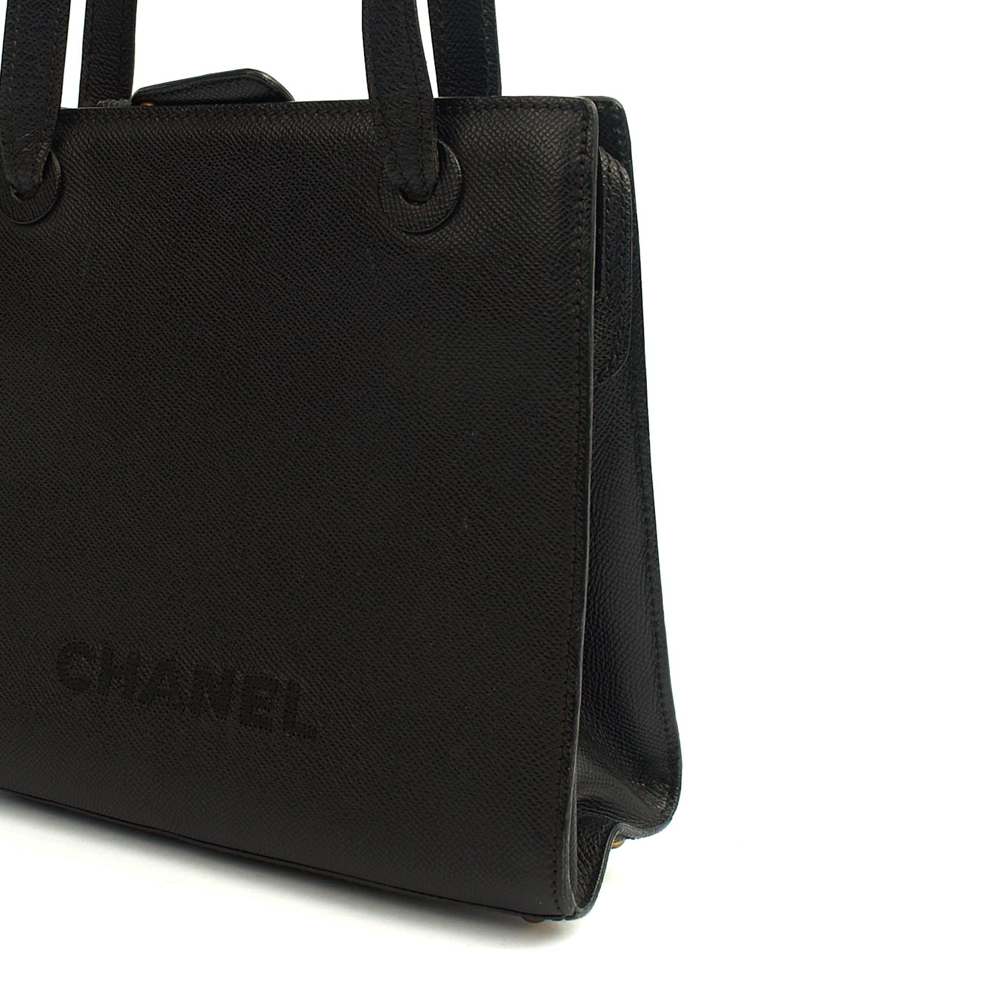 Chanel Tote Vintage Tote in Black, Caviar Leather