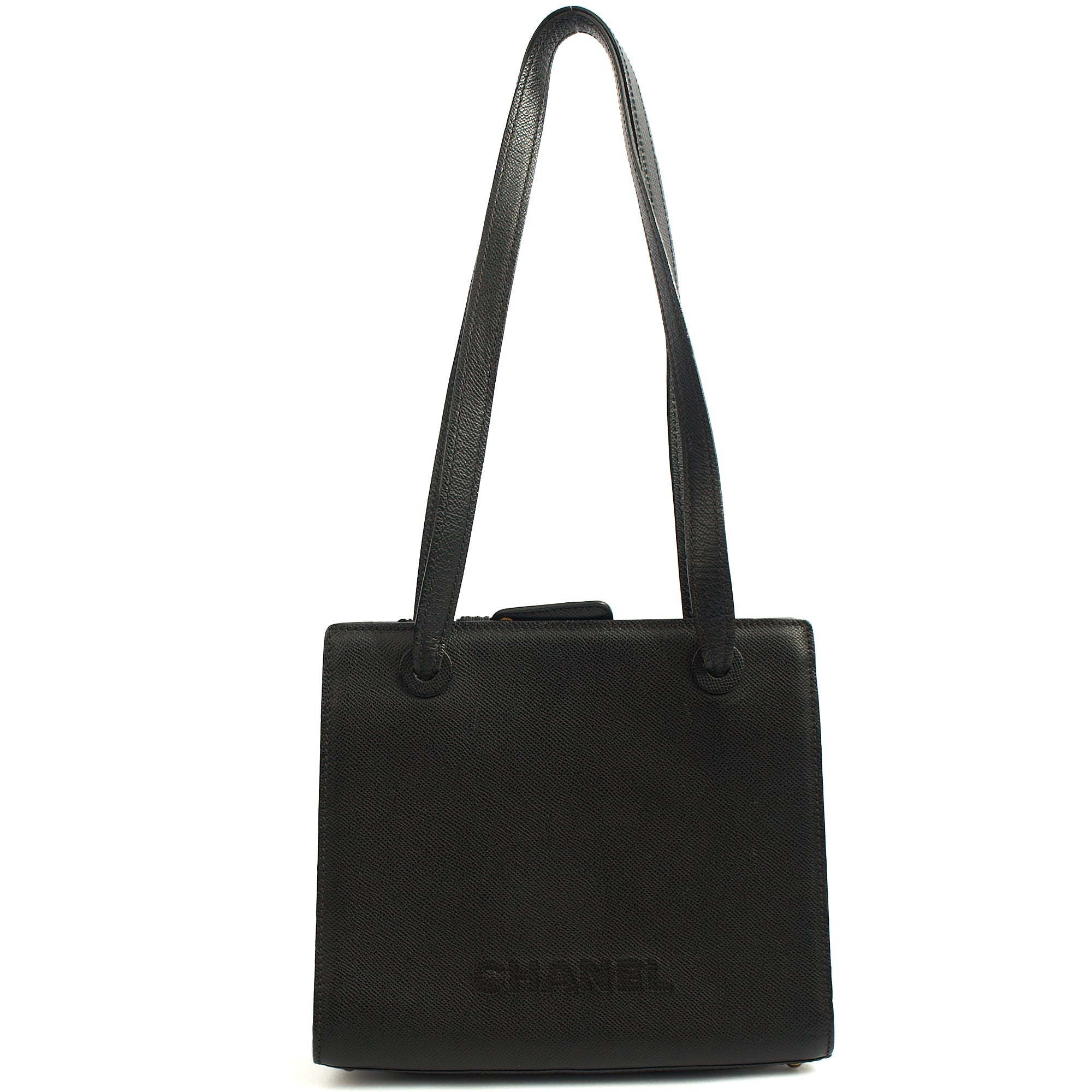 Chanel Tote Vintage Tote in Black, Caviar Leather