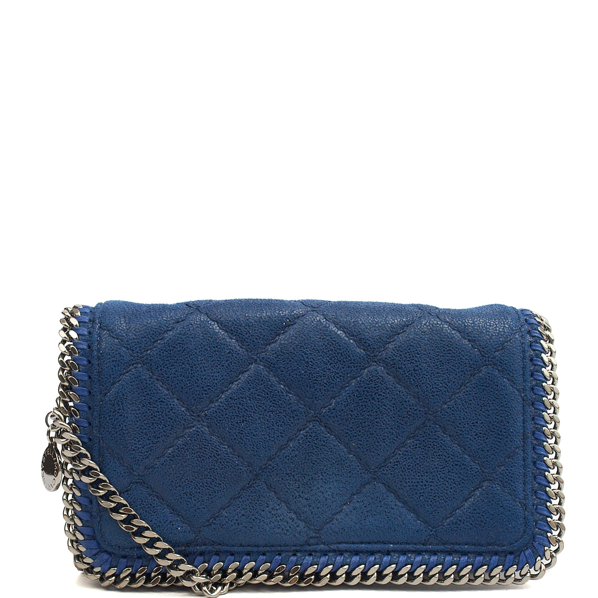 Stella McCartney Cross Body Falabella Fold-Over Clutch in Blue, Vegan Leather
