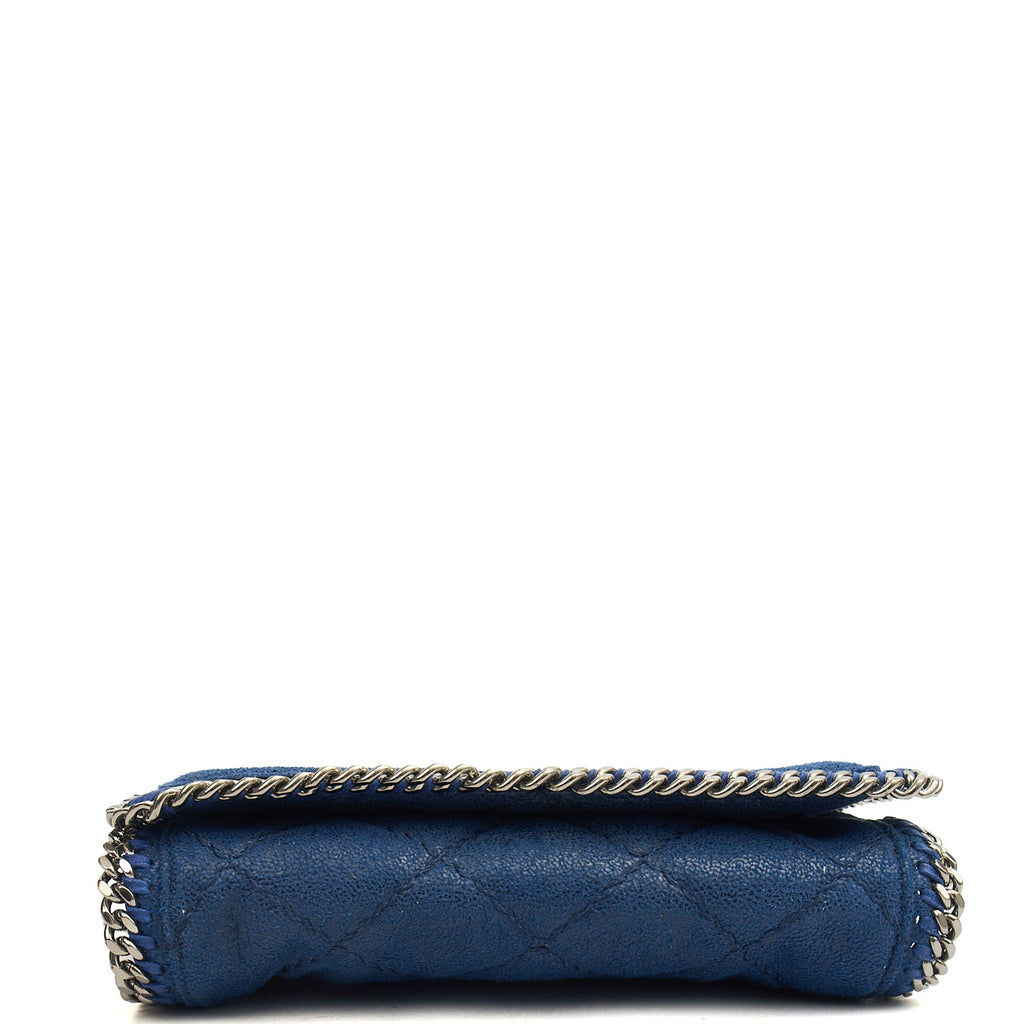 Stella McCartney Cross Body Falabella Fold-Over Clutch in Blue, Vegan Leather