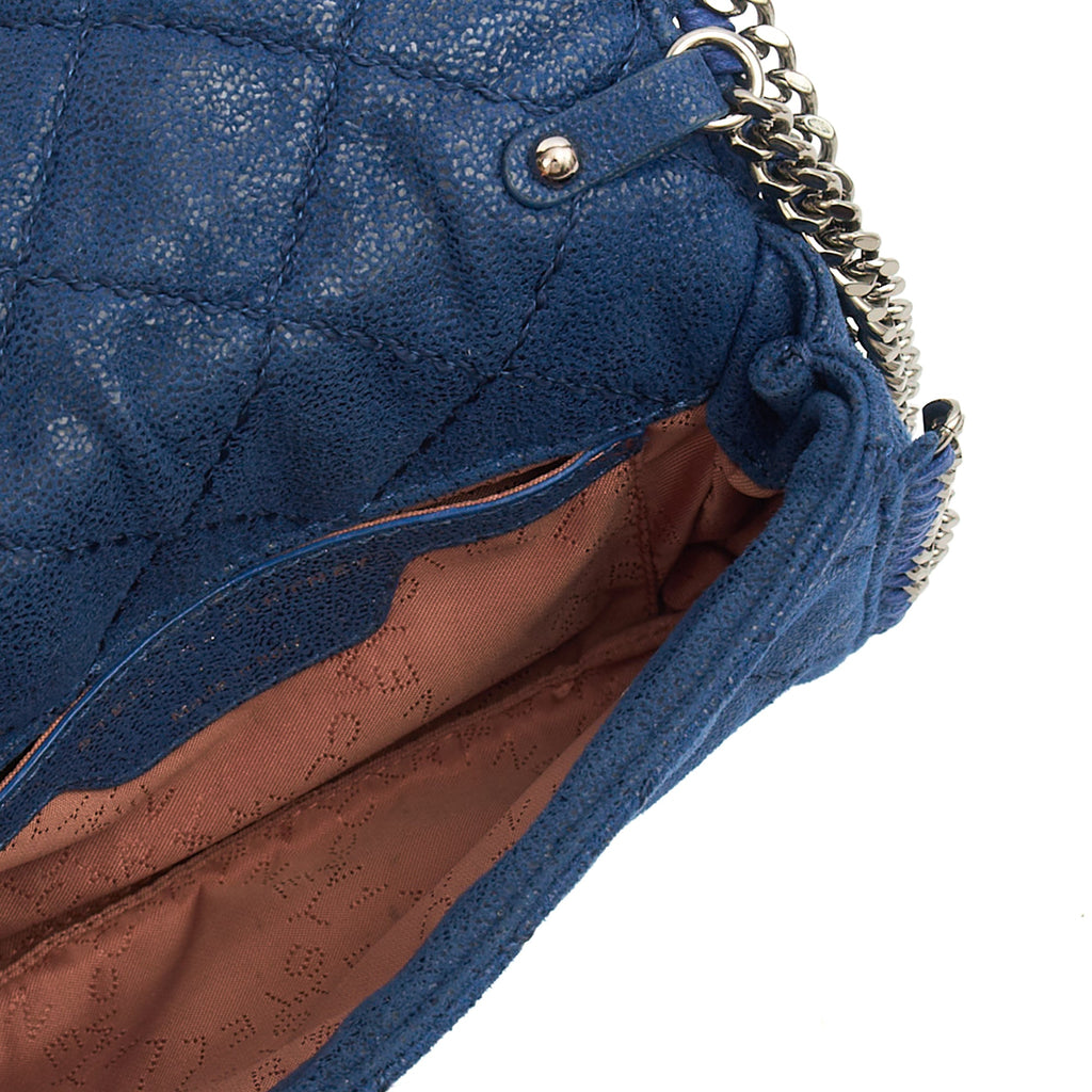 Stella McCartney Cross Body Falabella Fold-Over Clutch in Blue, Vegan Leather