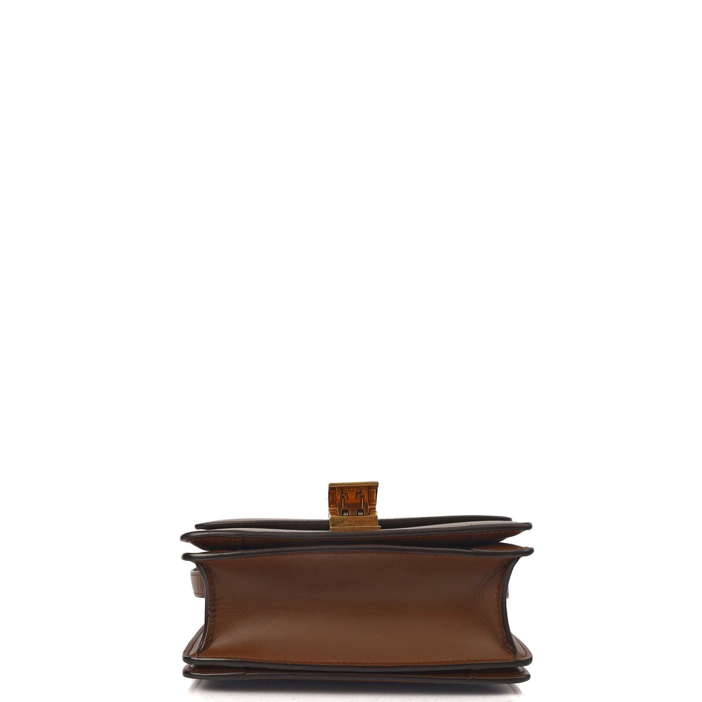 Celine Shoulder Bag Box Bag - Medium in Brown, Leather