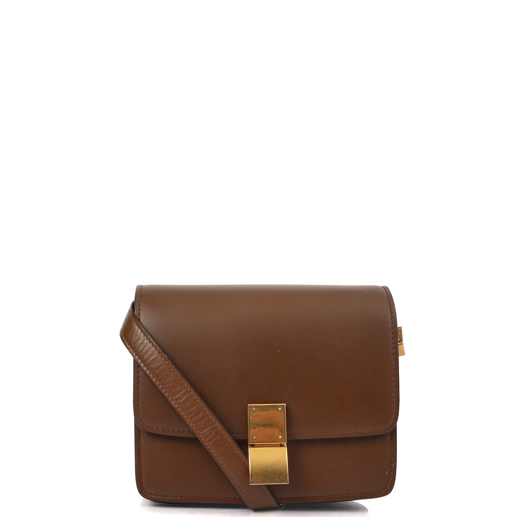 Celine Shoulder Bag Box Bag - Medium in Brown, Leather