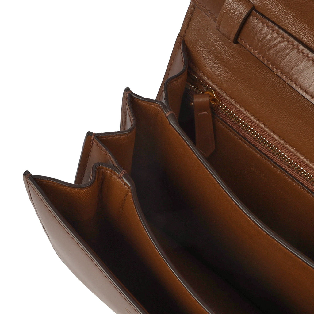 Celine Shoulder Bag Box Bag - Medium in Brown, Leather