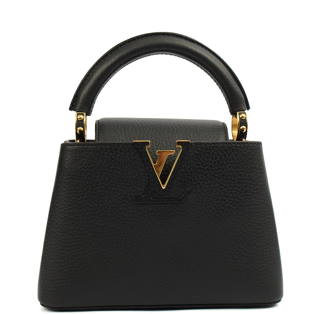 Louis Vuitton Mini Bag Capucines Mini in Black, Taurillon Leather