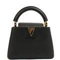 Louis Vuitton Mini Bag Capucines Mini in Black, Taurillon Leather