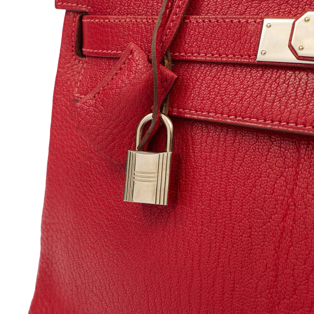 Hermes Top Handle Kelly 32 in Rouge Casaque, Chevre de Coromandel Leather