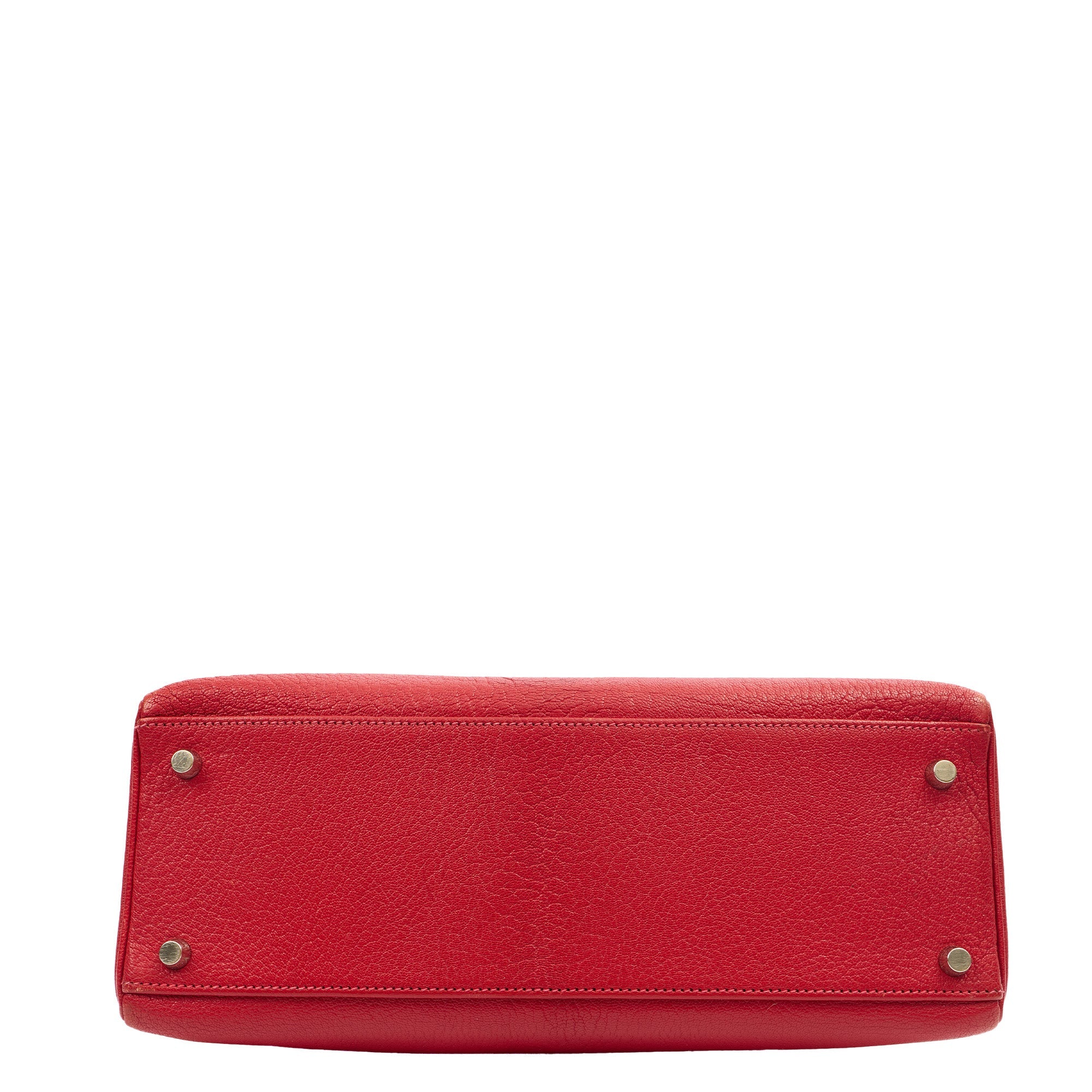 Hermes Top Handle Kelly 32 in Rouge Casaque, Chevre de Coromandel Leather