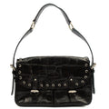 Mulberry Shoulder Bag Vintage Shoulder Bag in Black, Exotic Effect Leather