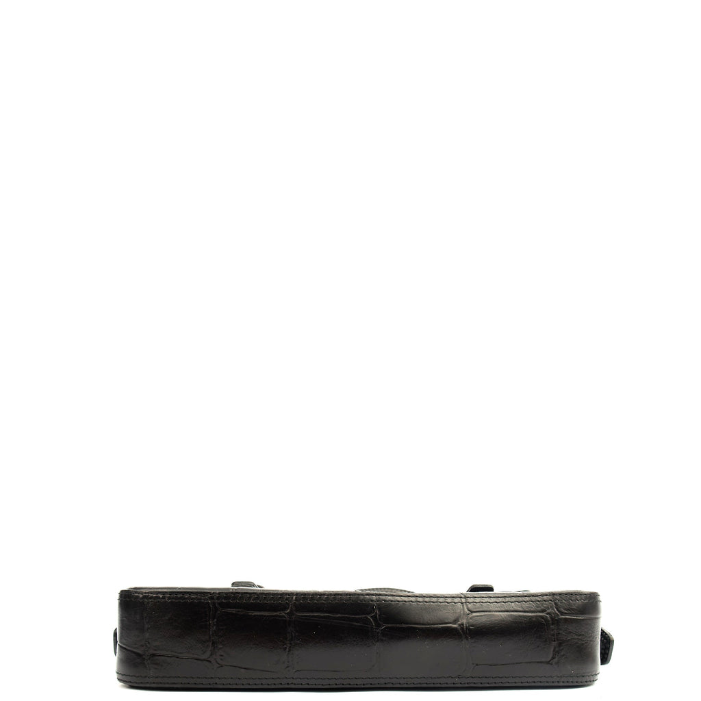 Mulberry Shoulder Bag Vintage Shoulder Bag in Black, Exotic Effect Leather