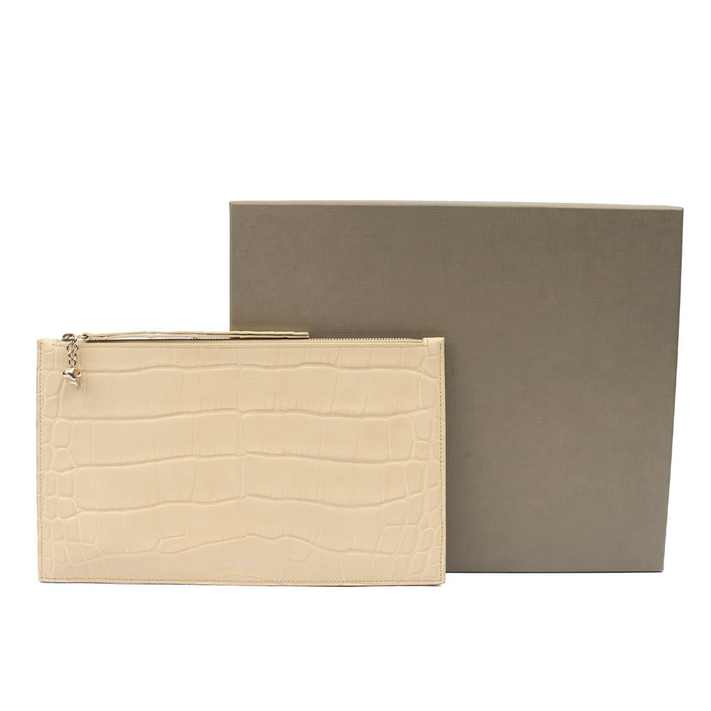 Alexander McQueen Clutch Clutch  in Neutral, Exotic Effect Leather