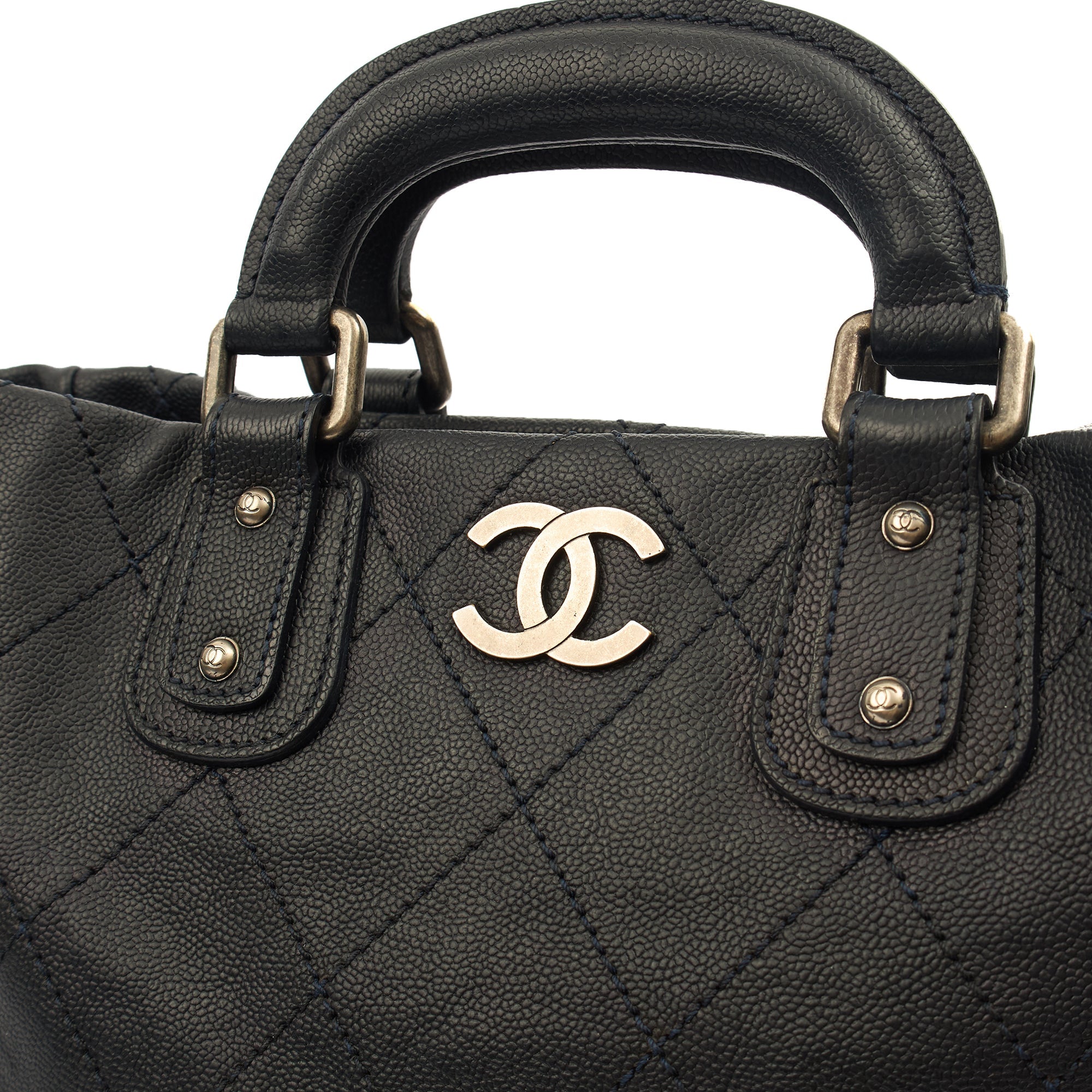 Chanel Tote Outdoor Ligne Bowler Bag in Black, Caviar Leather
