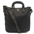 Chanel Tote Outdoor Ligne Bowler Bag in Black, Caviar Leather