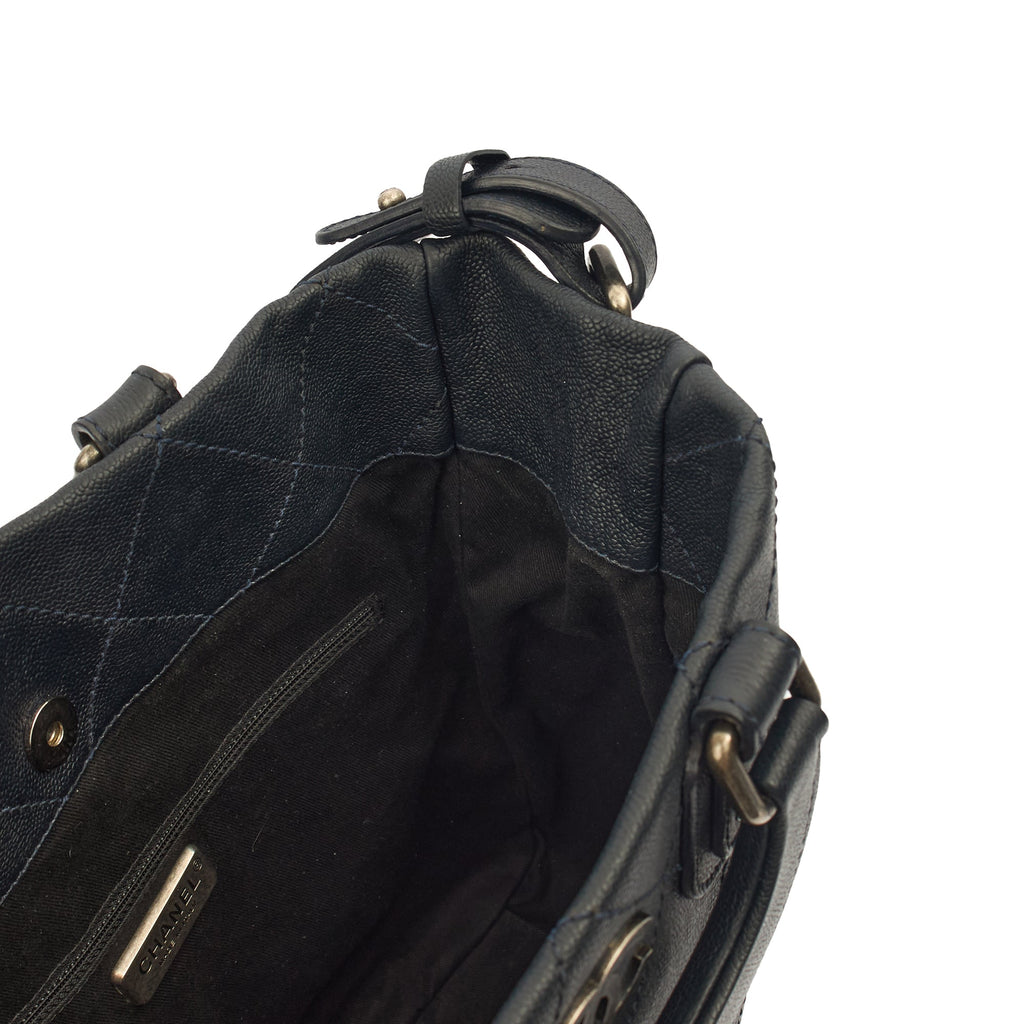 Chanel Tote Outdoor Ligne Bowler Bag in Black, Caviar Leather