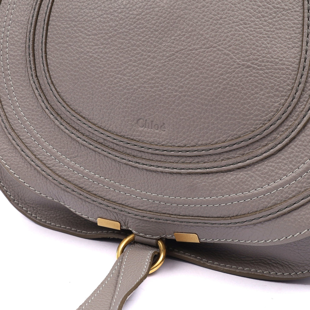 Chloe Cross Body Marcie - Large in Pastel Grey, Leather