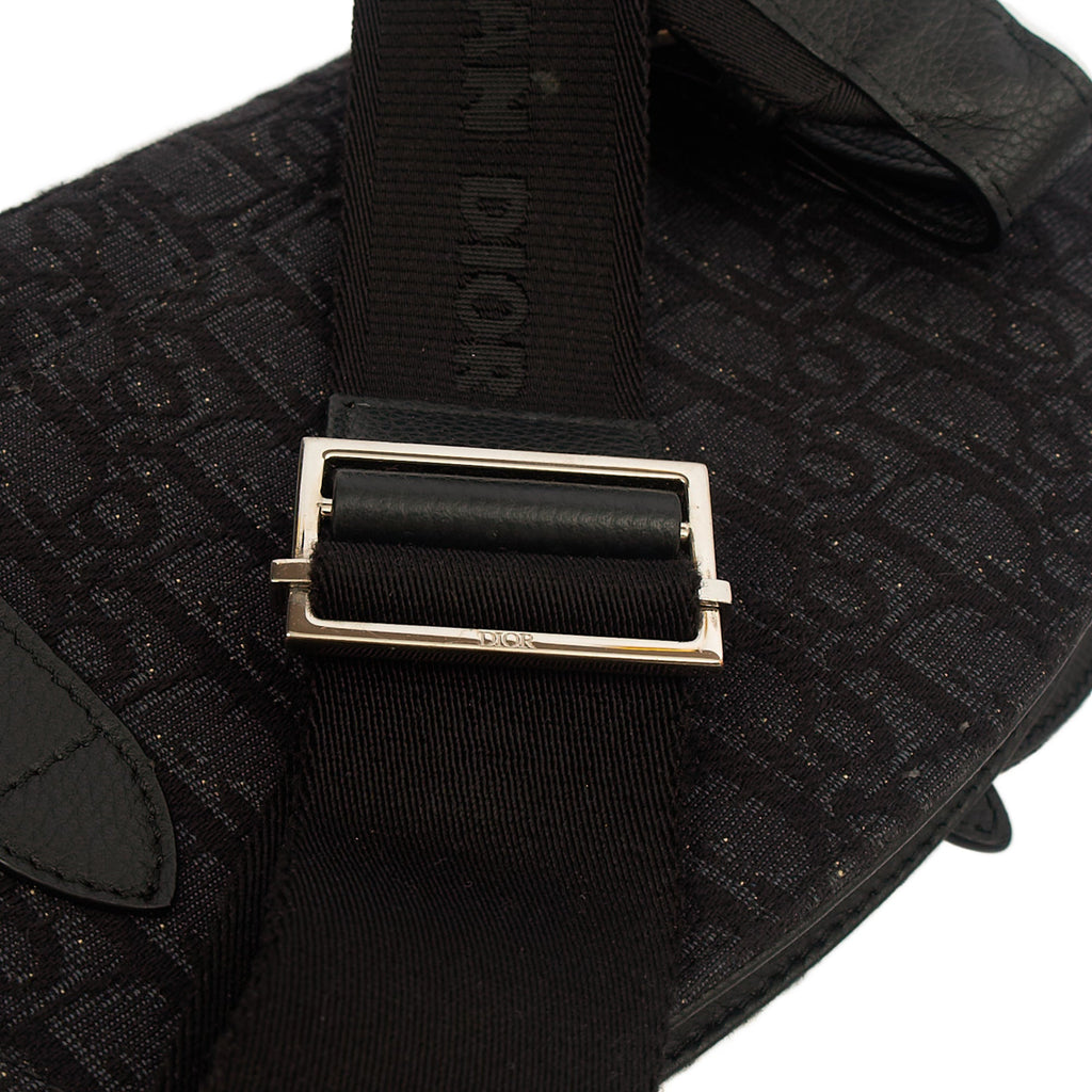 Christian Dior Cross Body Homme - Saddle Bag in Black, Fabric