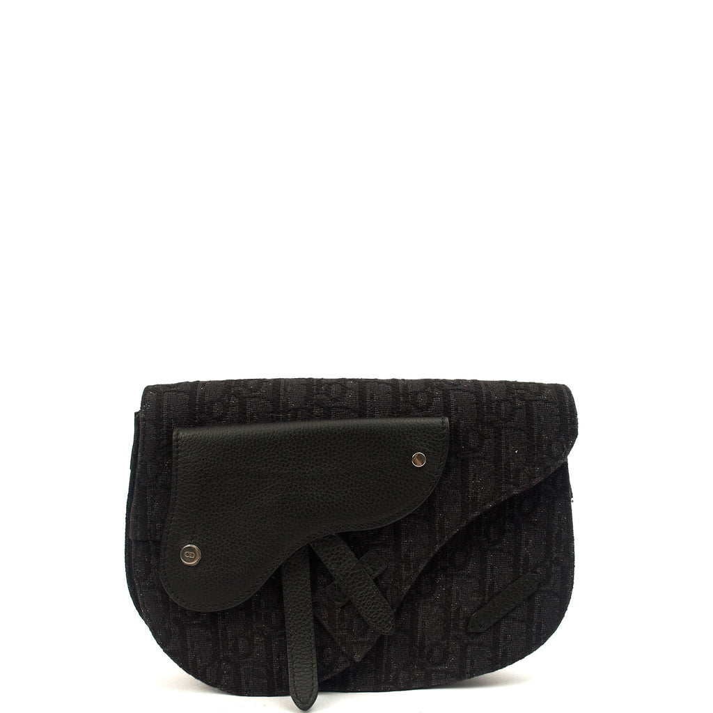 Christian Dior Cross Body Homme - Saddle Bag in Black, Fabric