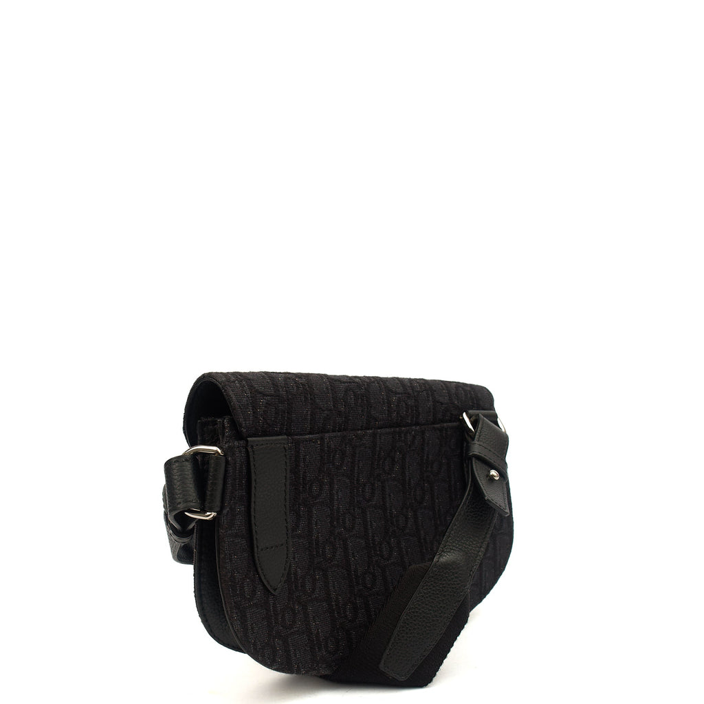 Christian Dior Cross Body Homme - Saddle Bag in Black, Fabric