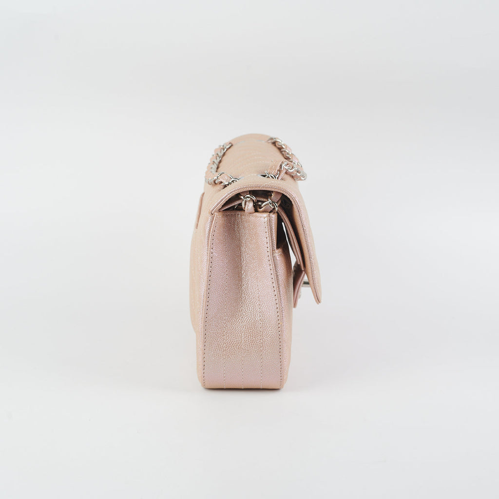 Chanel Classic Flap Medium 17B Rose Gold Caviar SHW