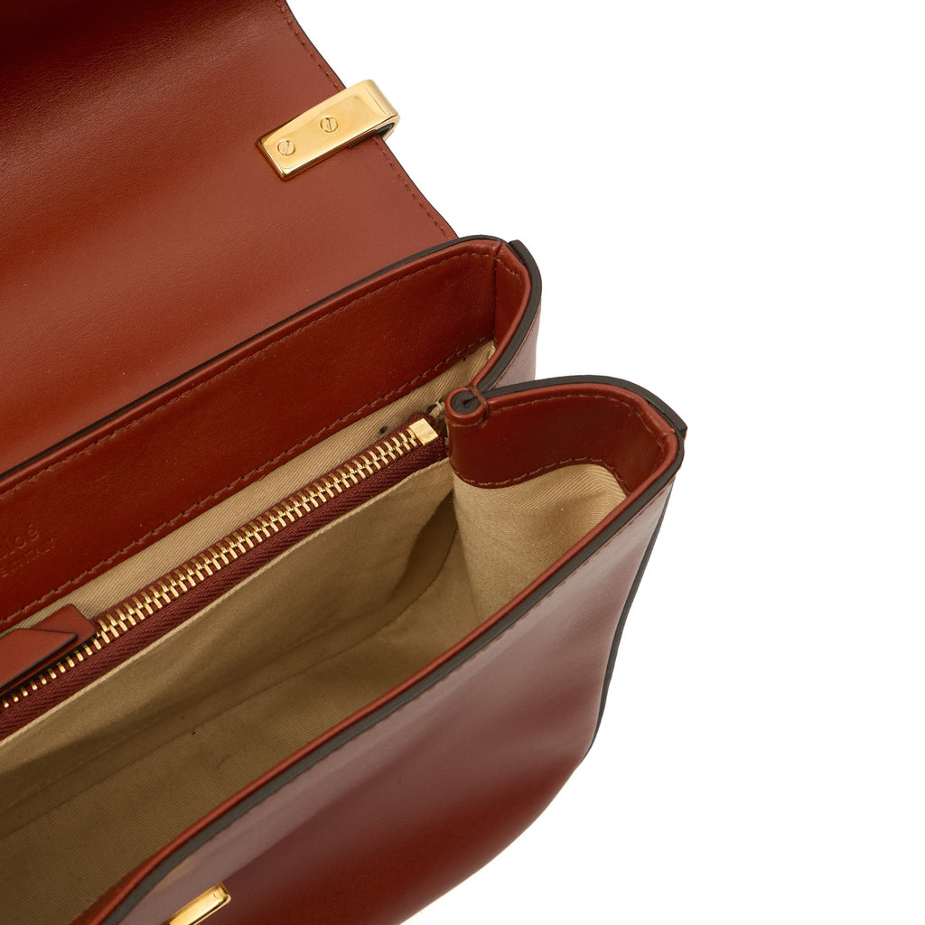 Chloe Shoulder Bag Chloe C - Medium in Sepia Brown, Calfskin Leather