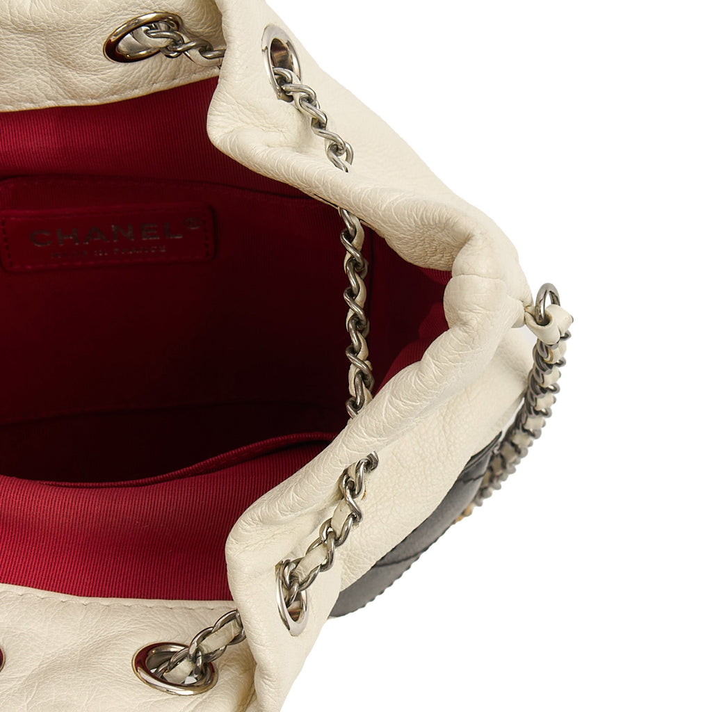 Chanel Bucket Bag Gabrielle Bucket Bag in White, Calfskin Leather