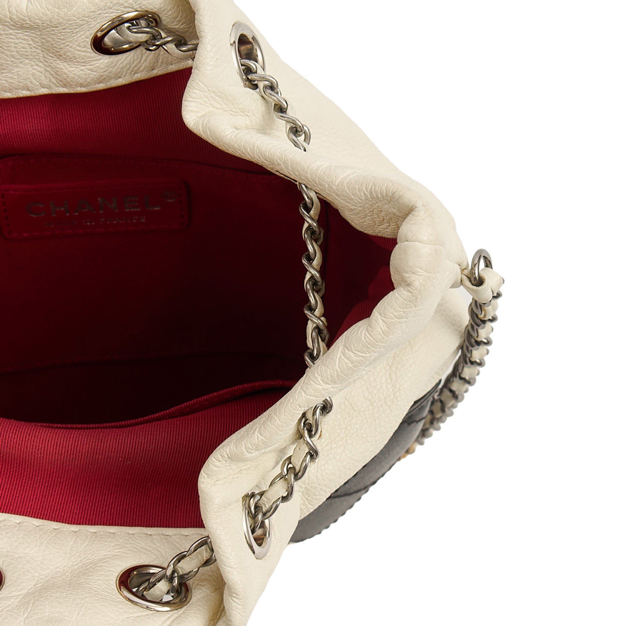 Chanel Bucket Bag Gabrielle Bucket Bag in White, Calfskin Leather