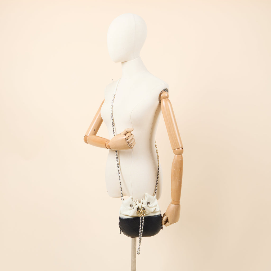 Chanel Bucket Bag Gabrielle Bucket Bag in White, Calfskin Leather