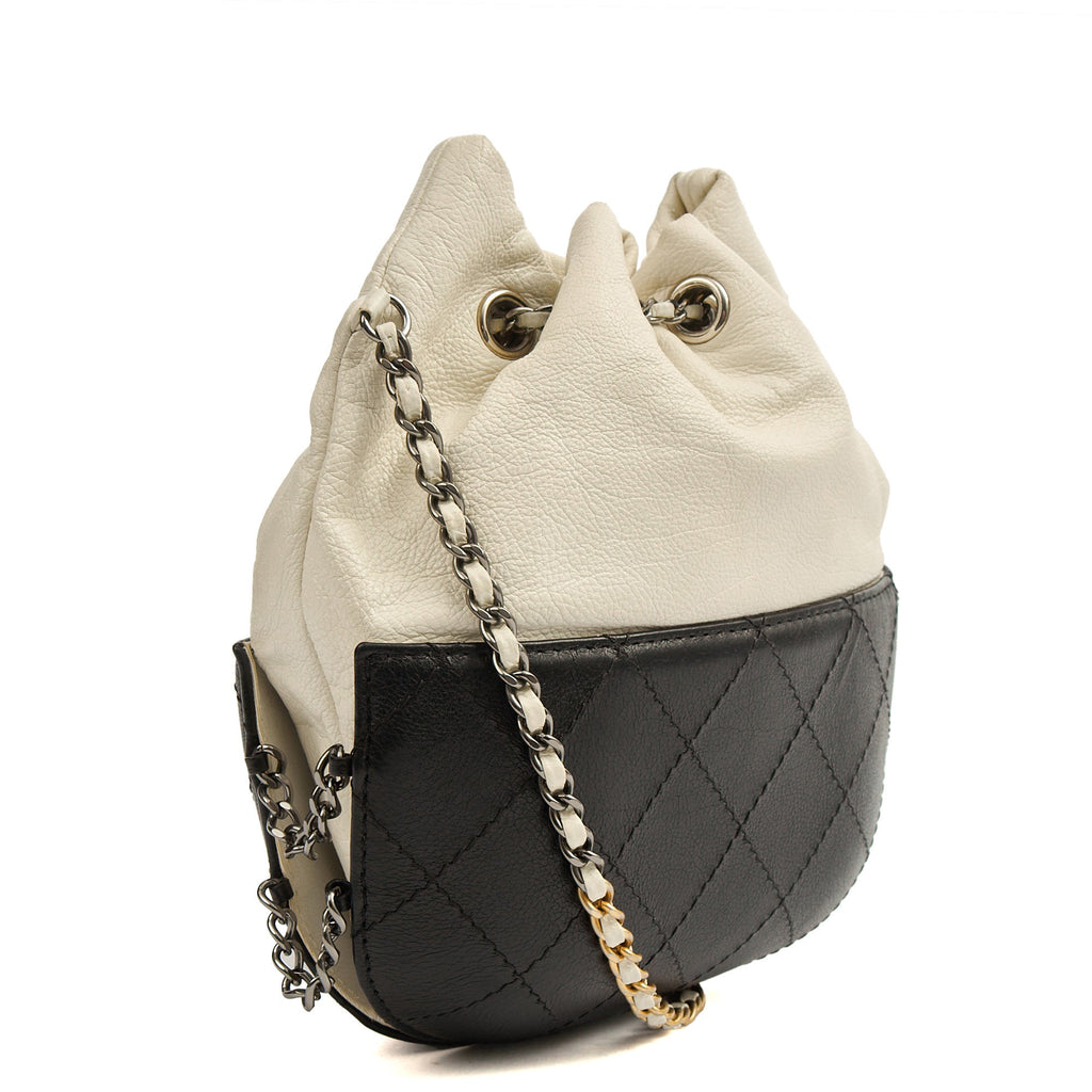 Chanel Bucket Bag Gabrielle Bucket Bag in White, Calfskin Leather
