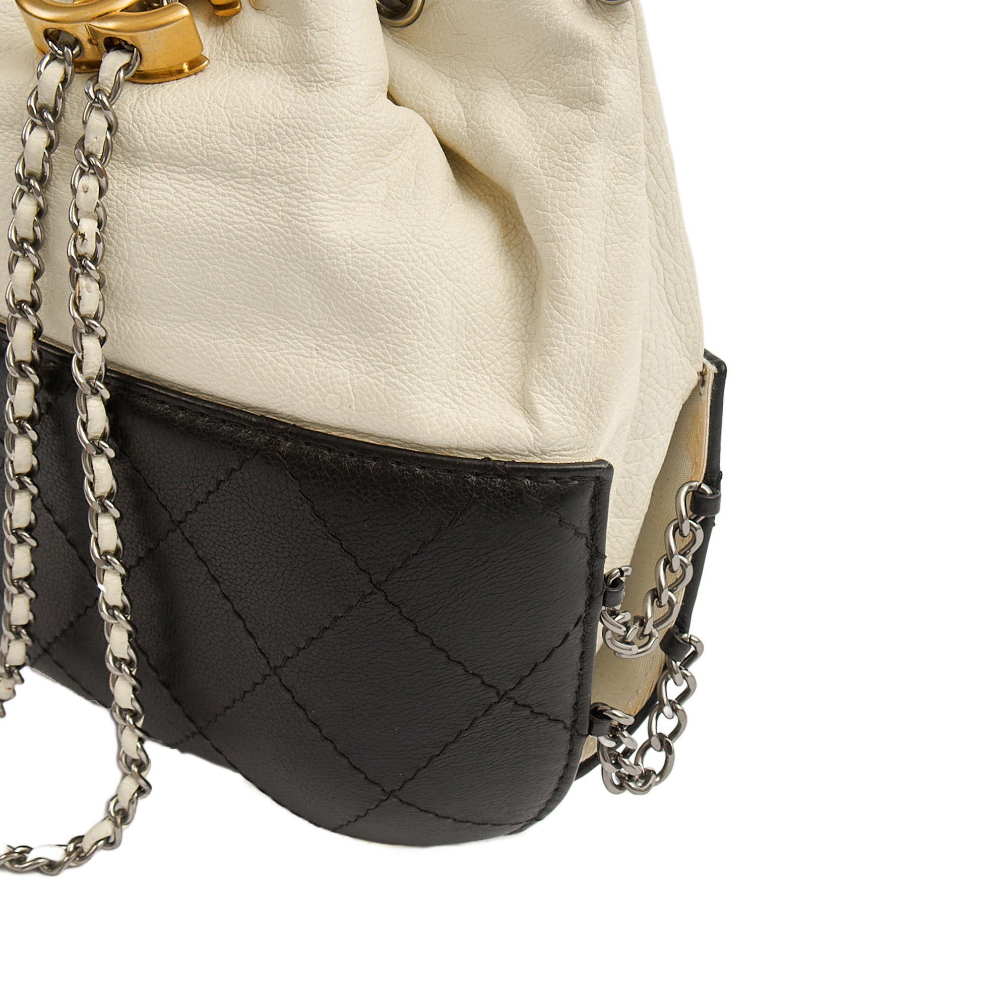 Chanel Bucket Bag Gabrielle Bucket Bag in White, Calfskin Leather
