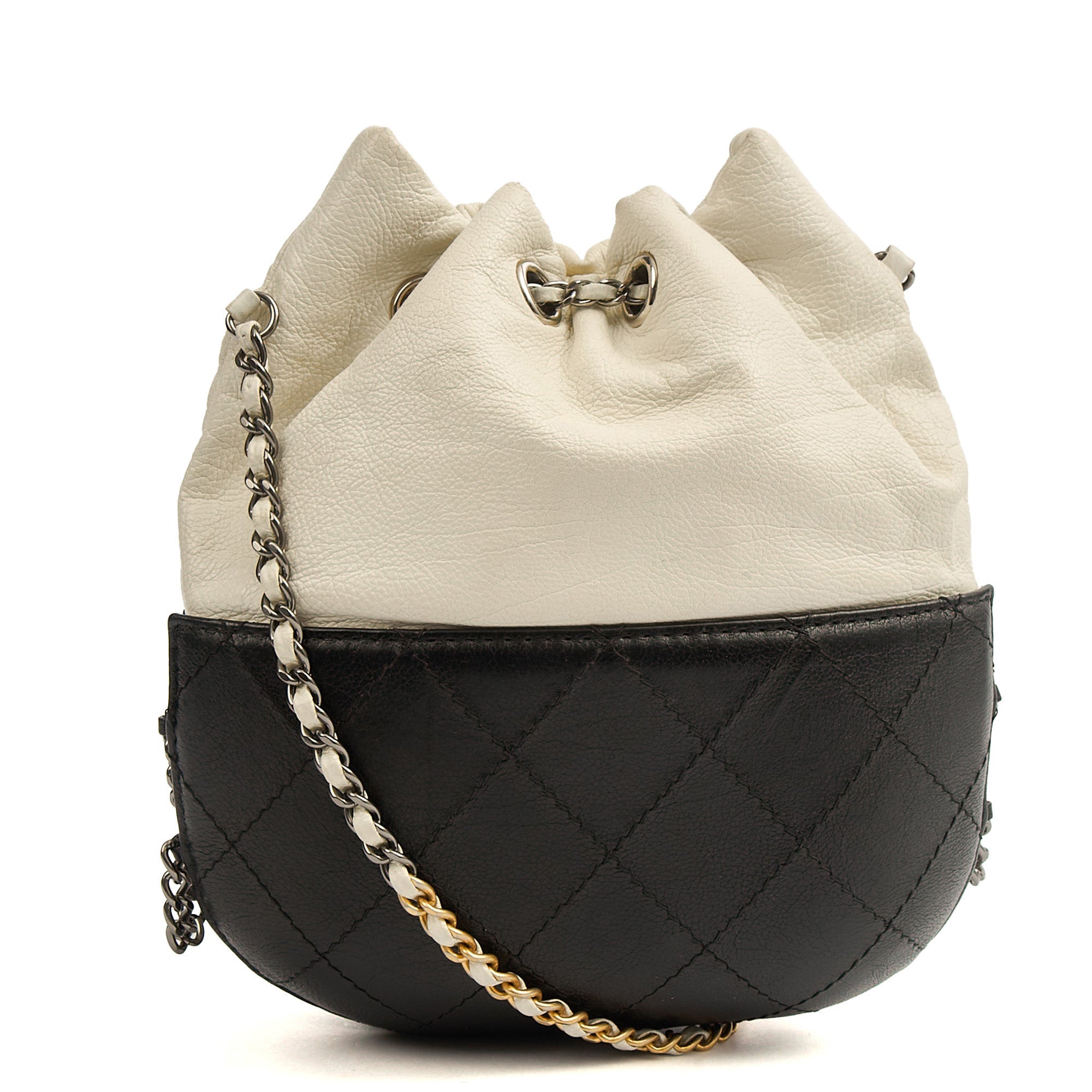 Chanel Bucket Bag Gabrielle Bucket Bag in White, Calfskin Leather