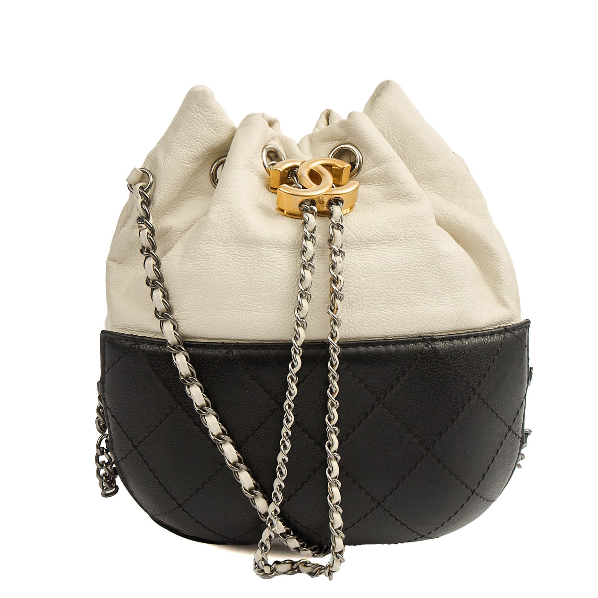 Chanel Bucket Bag Gabrielle Bucket Bag in White, Calfskin Leather