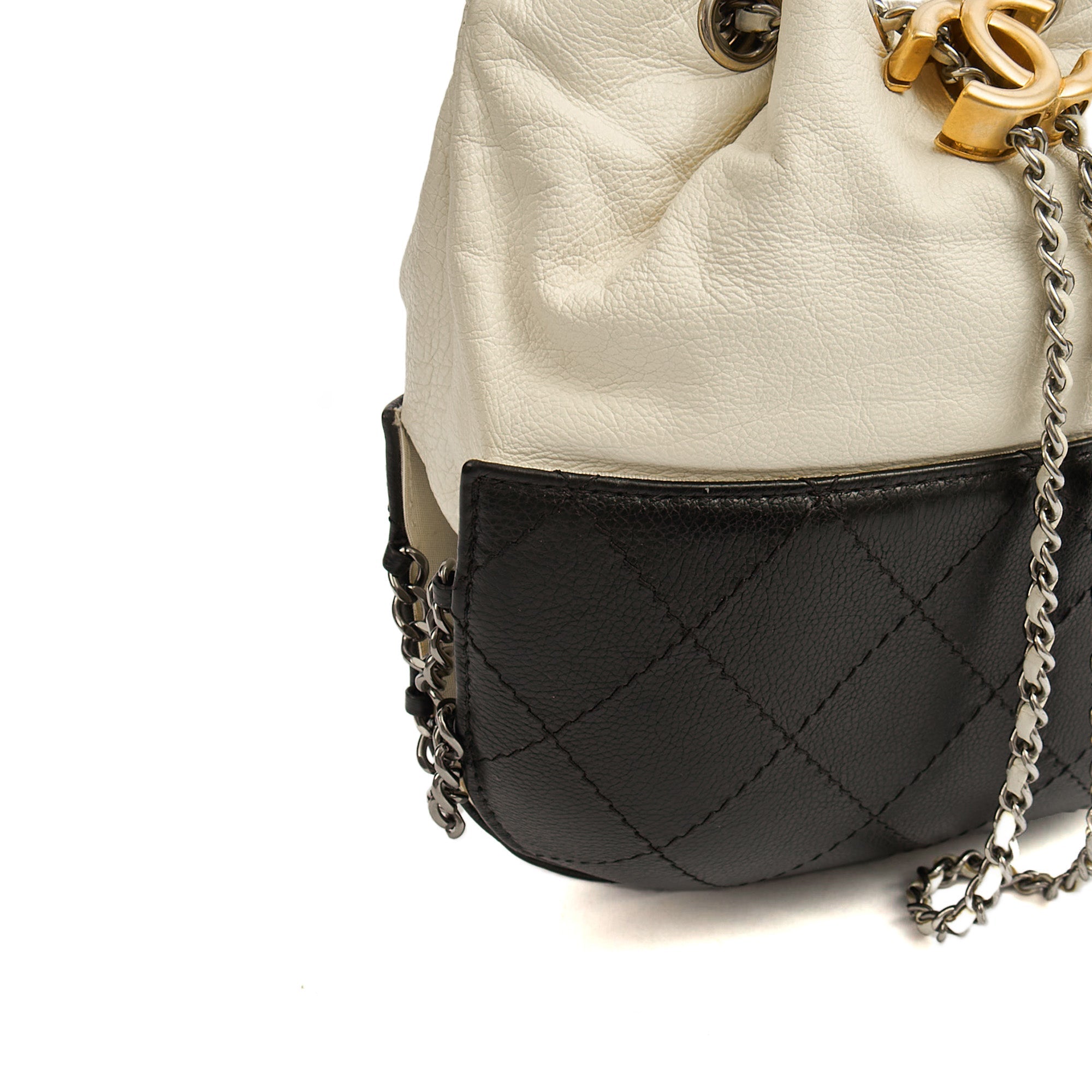 Chanel Bucket Bag Gabrielle Bucket Bag in White, Calfskin Leather