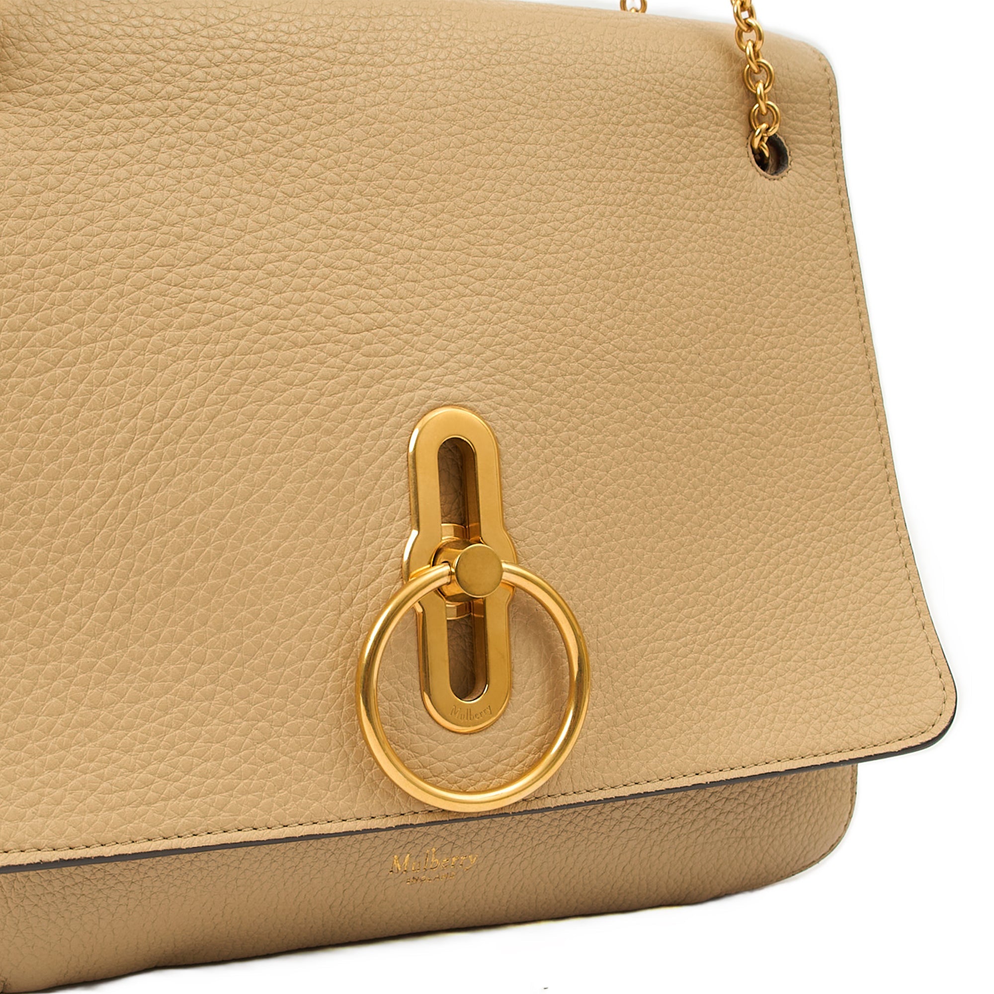 Mulberry Shoulder Bag Marloes Satchel in Brown, Calfskin Leather