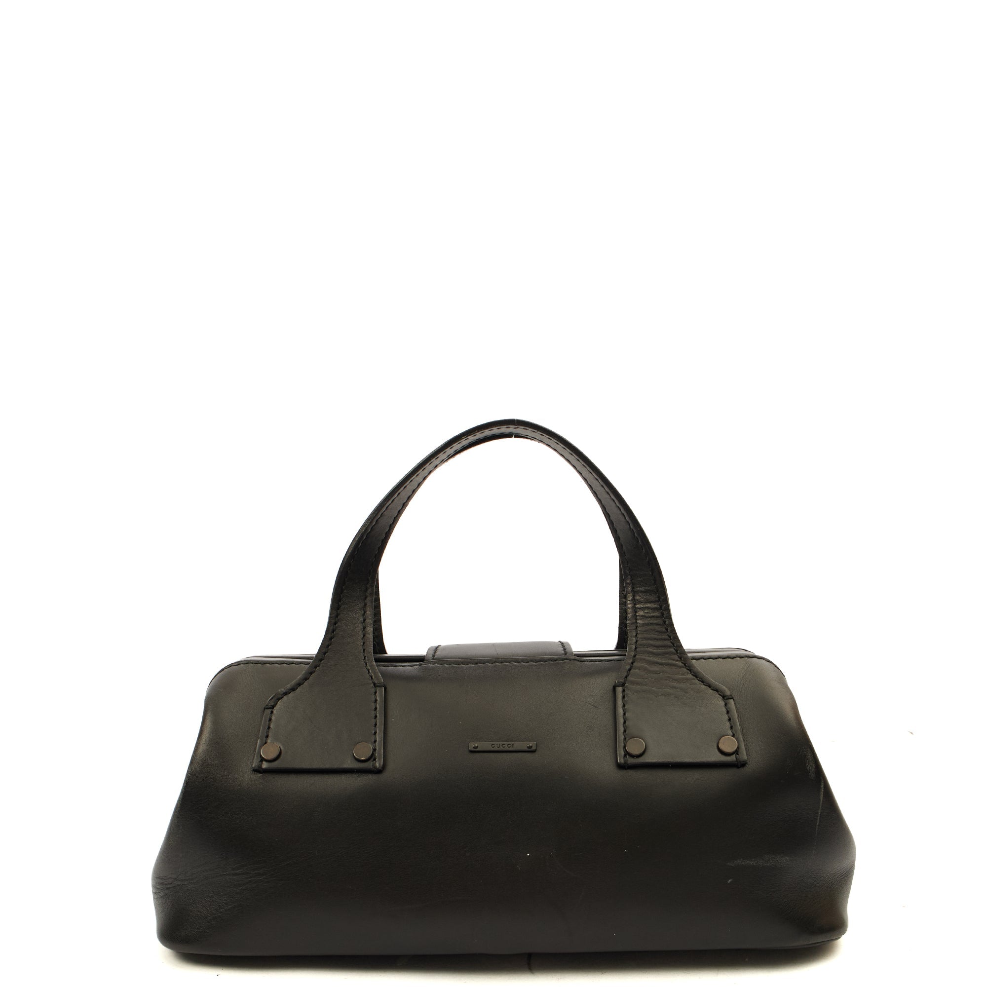 Gucci Top Handle Vintage Shoulder Bag in Black, Leather