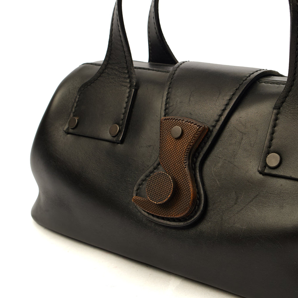 Gucci Top Handle Vintage Shoulder Bag in Black, Leather