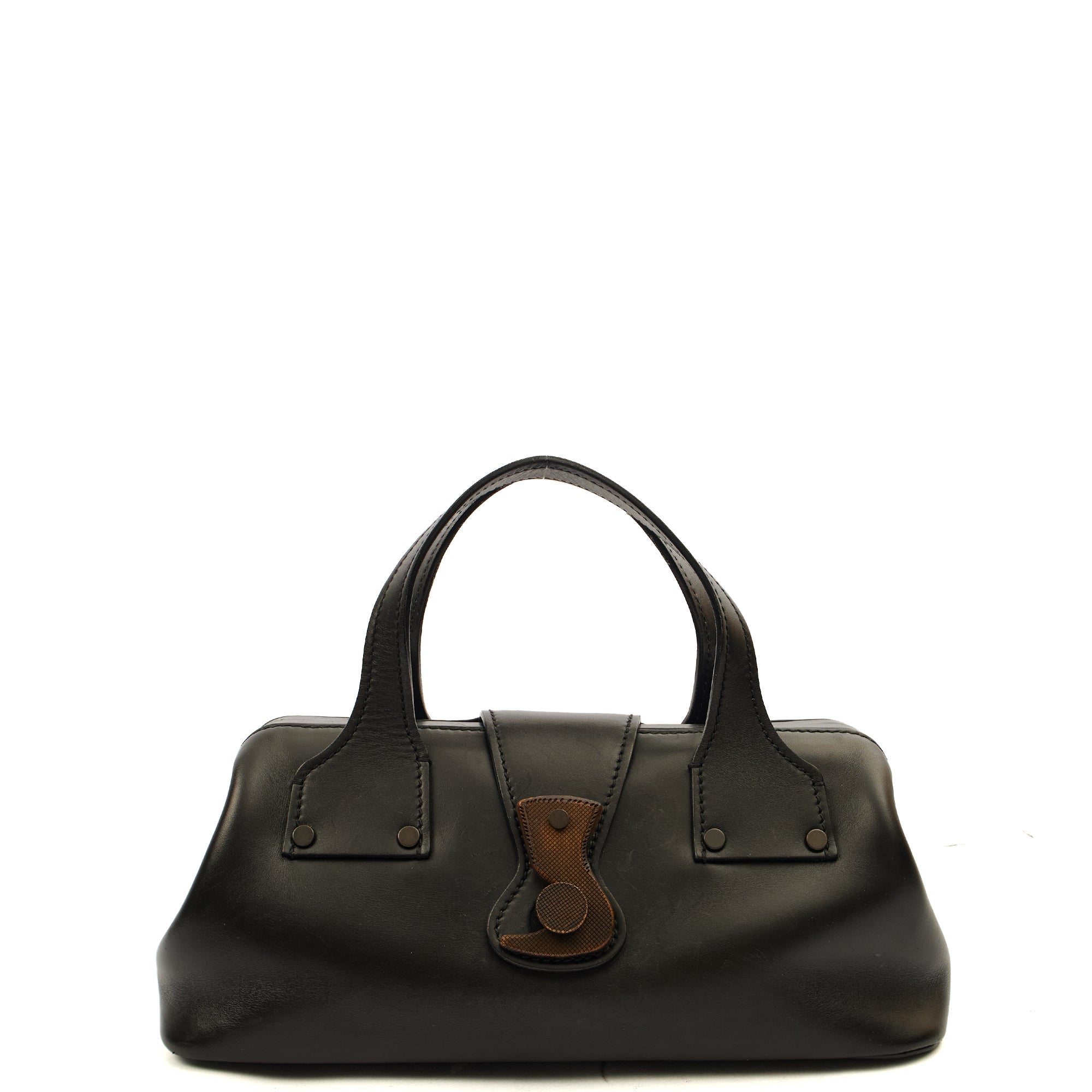 Gucci Top Handle Vintage Shoulder Bag in Black, Leather