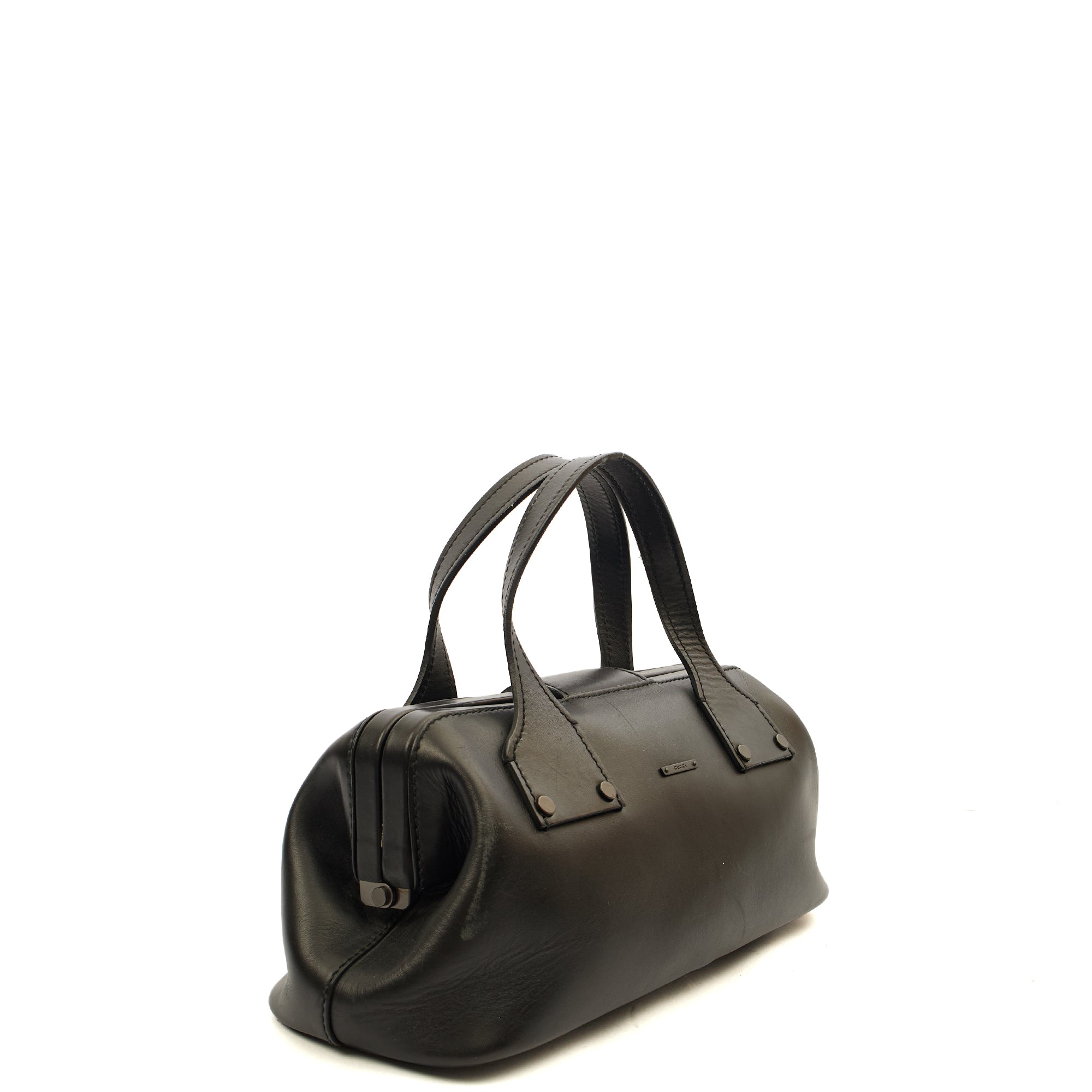 Gucci Top Handle Vintage Shoulder Bag in Black, Leather