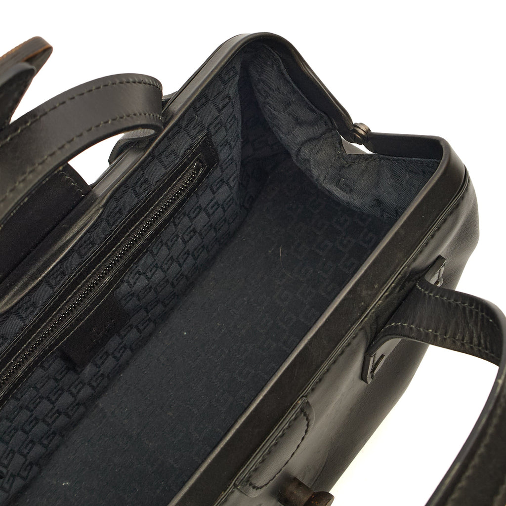 Gucci Top Handle Vintage Shoulder Bag in Black, Leather