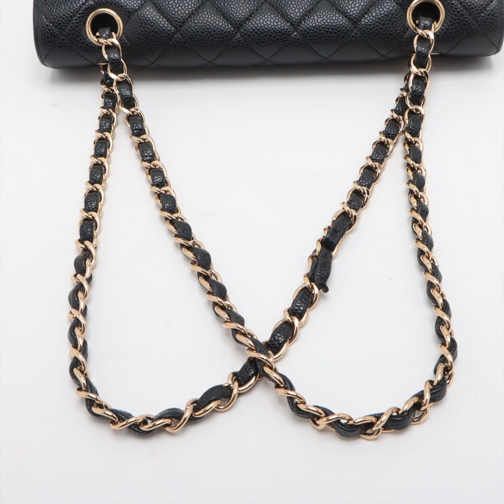 Chanel Classic Flap M/L Medium/Large Caviar Black Bag 15 series
