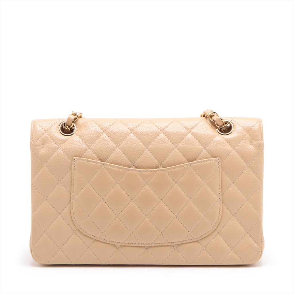 Chanel Classic Flap M/L Medium/Large Caviar Beige - 18 Series