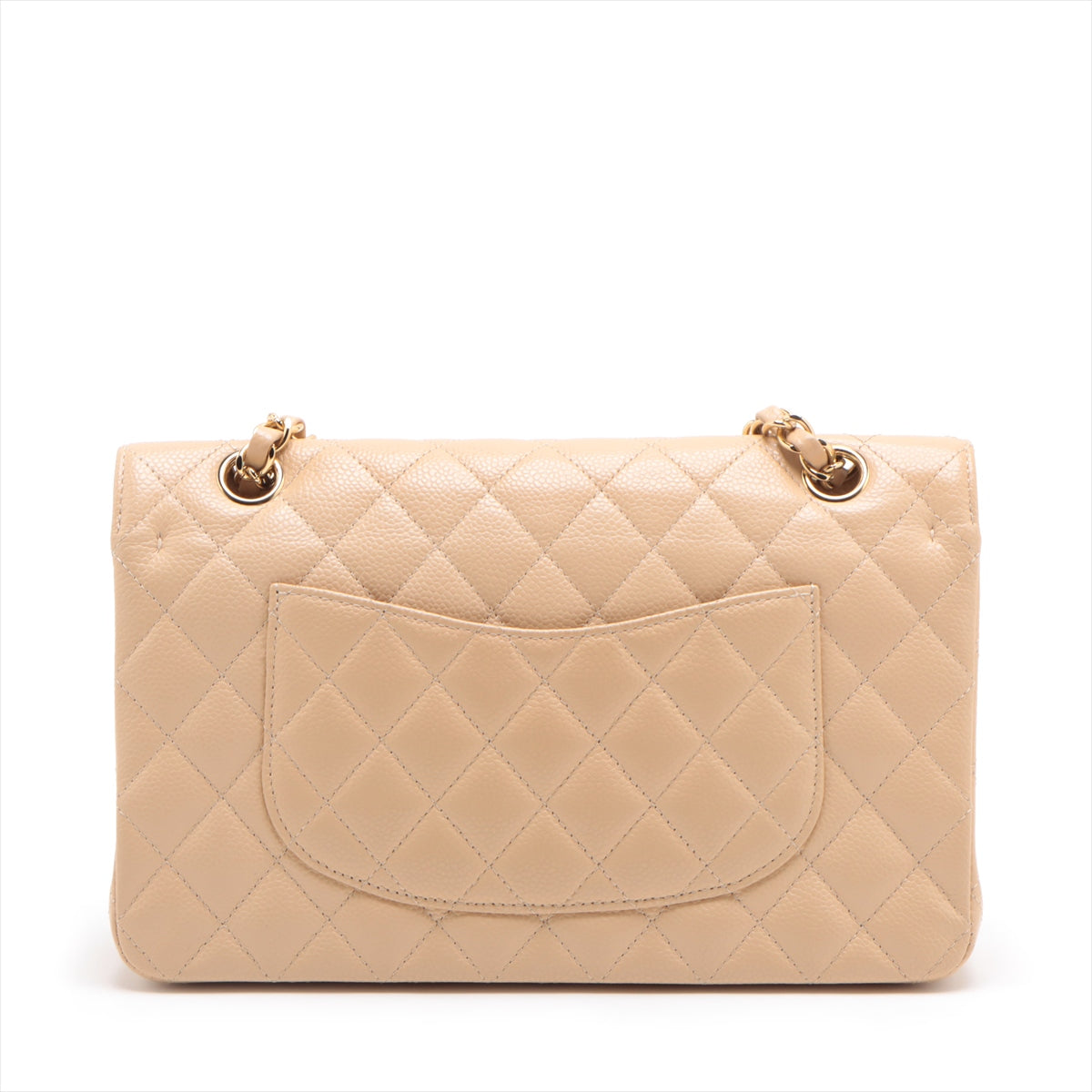 Chanel Classic Flap M/L Medium/Large Caviar Beige - 18 Series