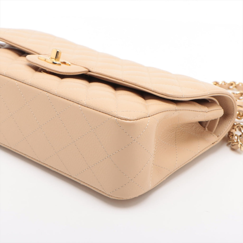 Chanel Classic Flap M/L Medium/Large Caviar Beige - 18 Series