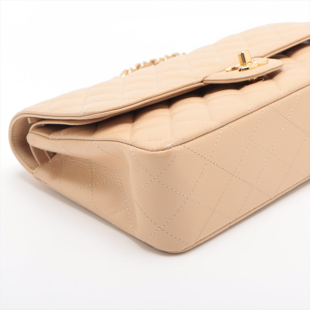 Chanel Classic Flap M/L Medium/Large Caviar Beige - 18 Series