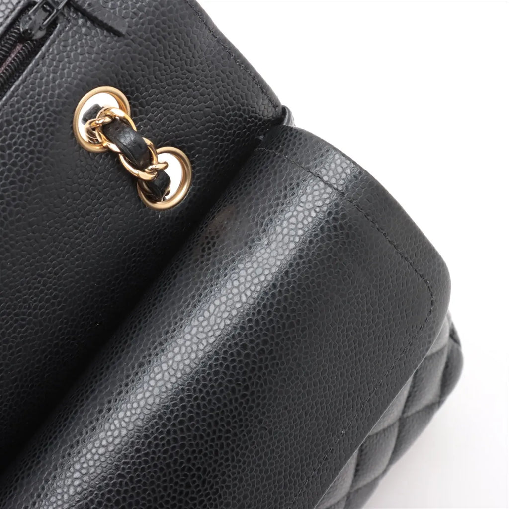 Chanel Medium/Large Caviar Double Classic Flap Black GHW