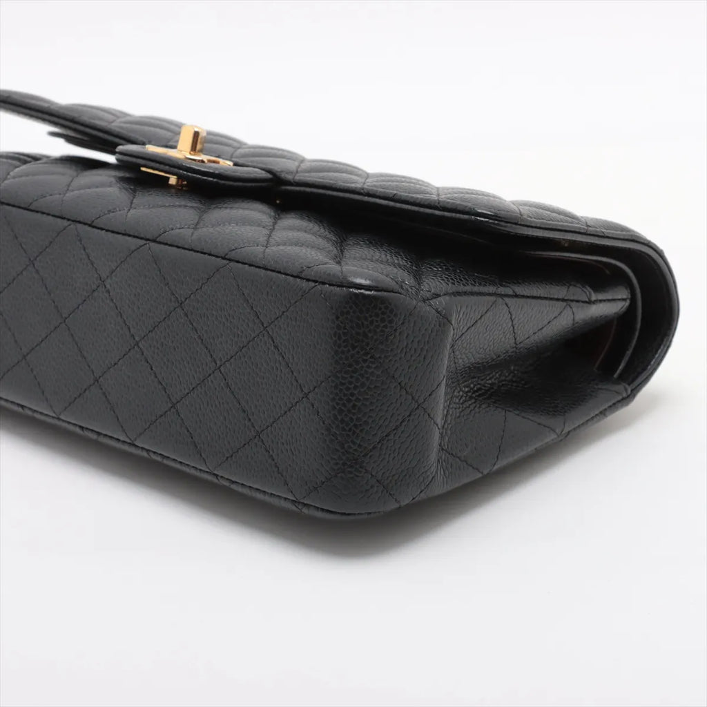 Chanel Medium/Large Caviar Double Classic Flap Black GHW