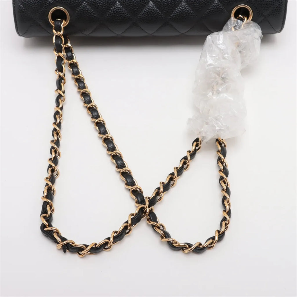 Chanel Medium/Large Caviar Double Classic Flap Black GHW