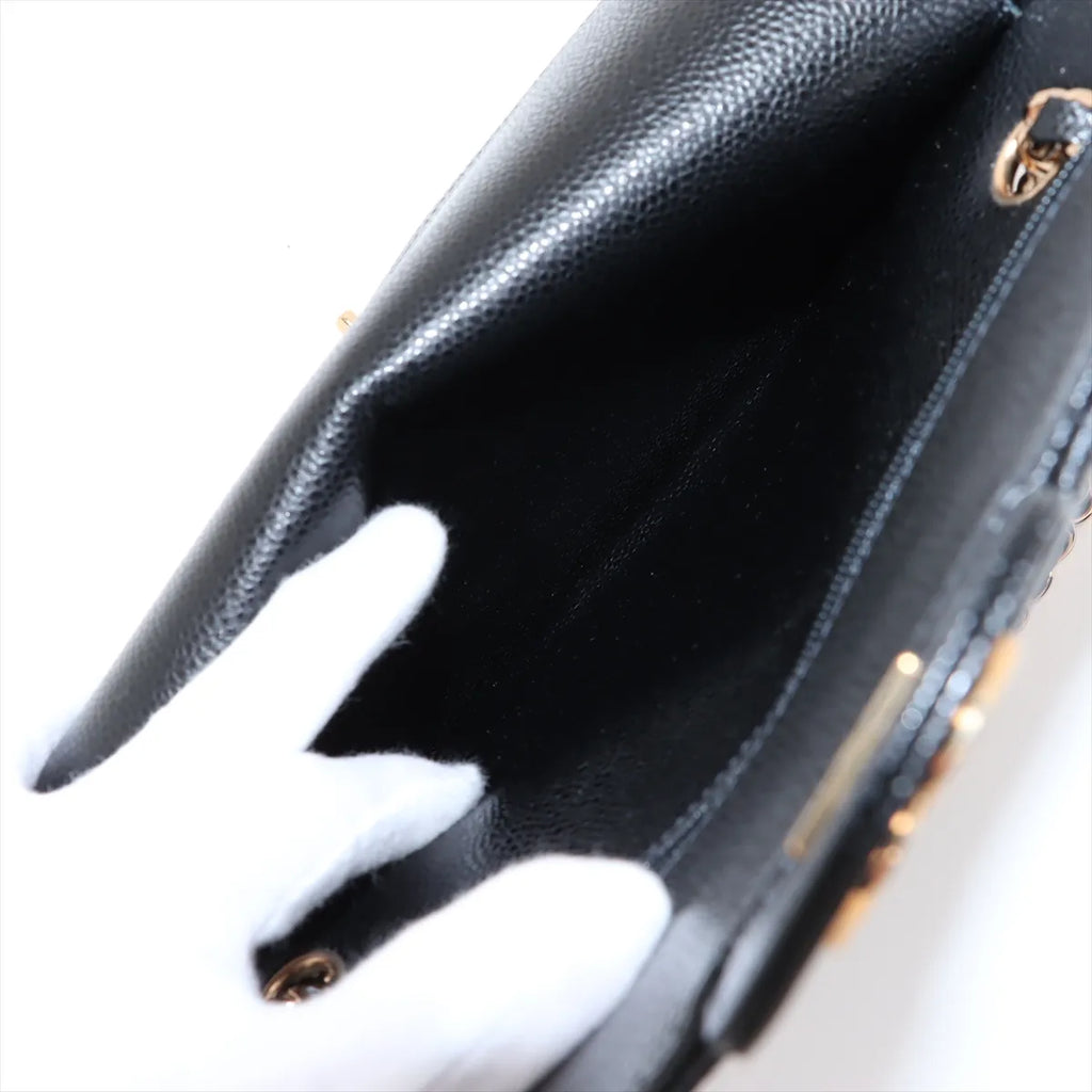 Chanel Caviar Medium/Large Double Classic Flap 24k GHW Black