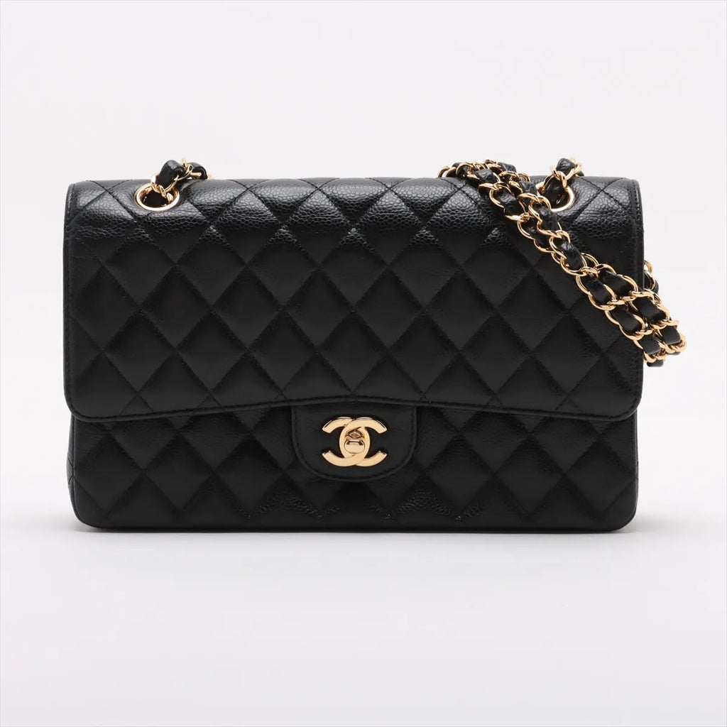 Chanel Caviar Double Classic Flap Black GHW
